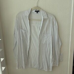 100% cotton Striped Button-Up Shirt